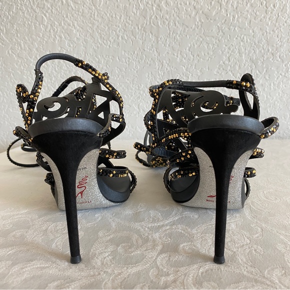 Rene Caovilla Scrolling Crystal Gladiator Sandals - Picture 9 of 16